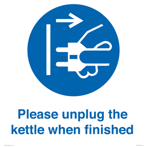 Please unplug the kettle when finished